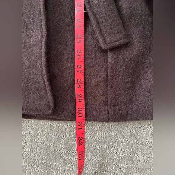 NWOT Cynthia Rowley Dark Brown Trench Coat with Floral Design Belted Wool XL NEW - Picture 11 of 11